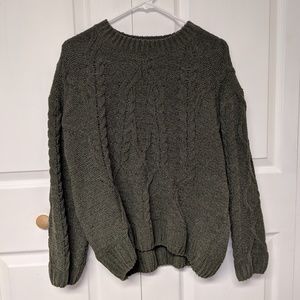 Chunky Dark Green Oversized Sweater